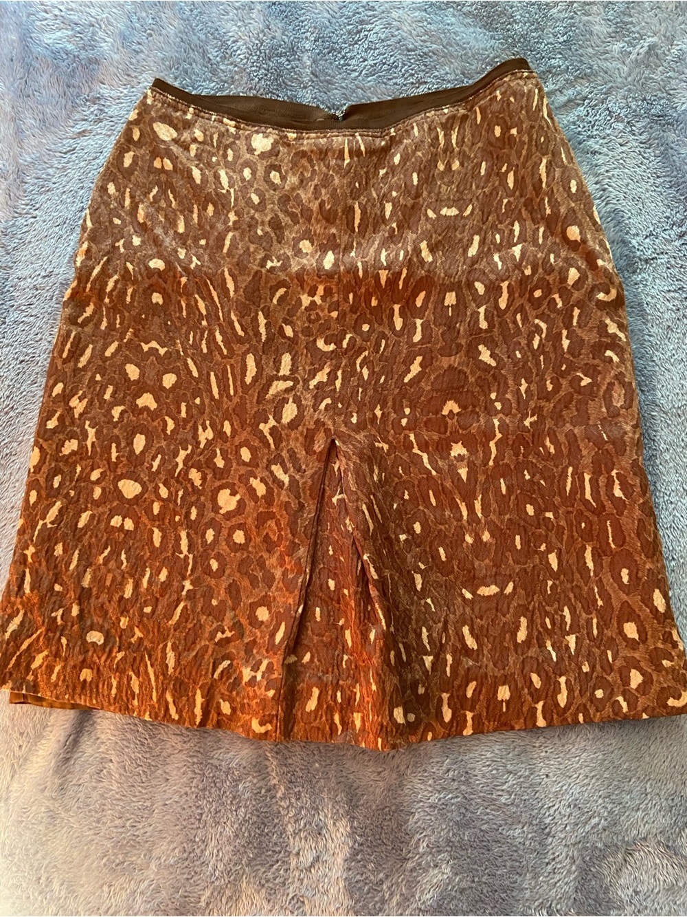 BCBGMaxAzria Animal Print Chocolate Brown Lined Skirt